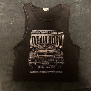 vintage cropped garage tank top